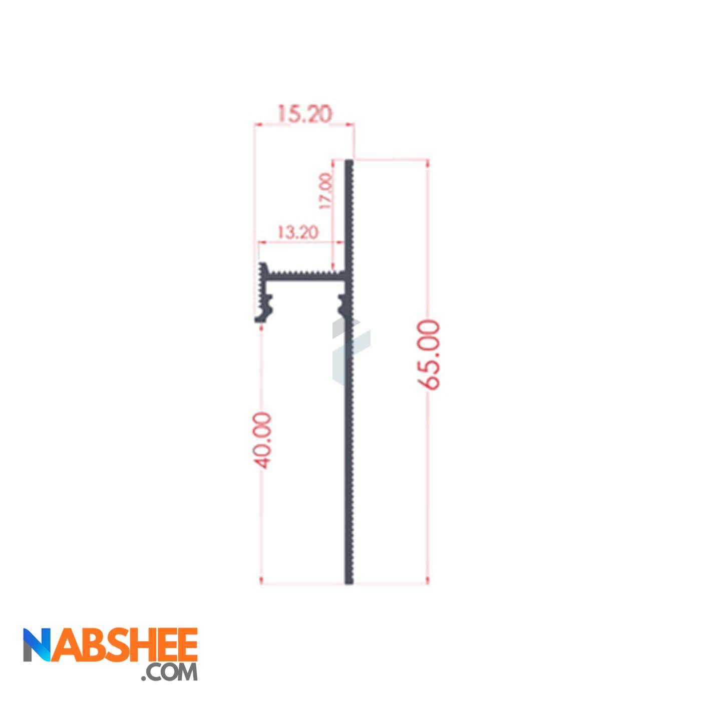 قرنیز آلومینیومی توکار کد LSK1565 مشکی