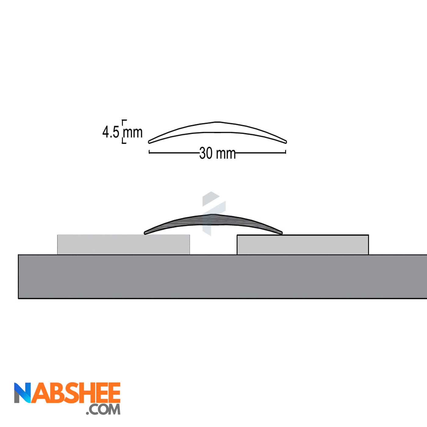 پروفیل آلومینیومی گرده ماهی 3 سانتی کد A1 نقره ای