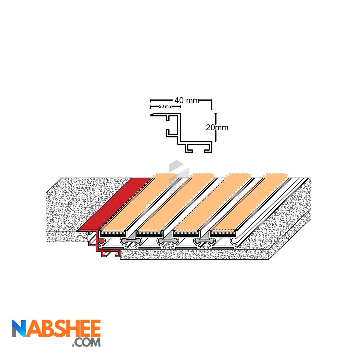 پروفیل آلومینیومی Z کد A7 نقره ای