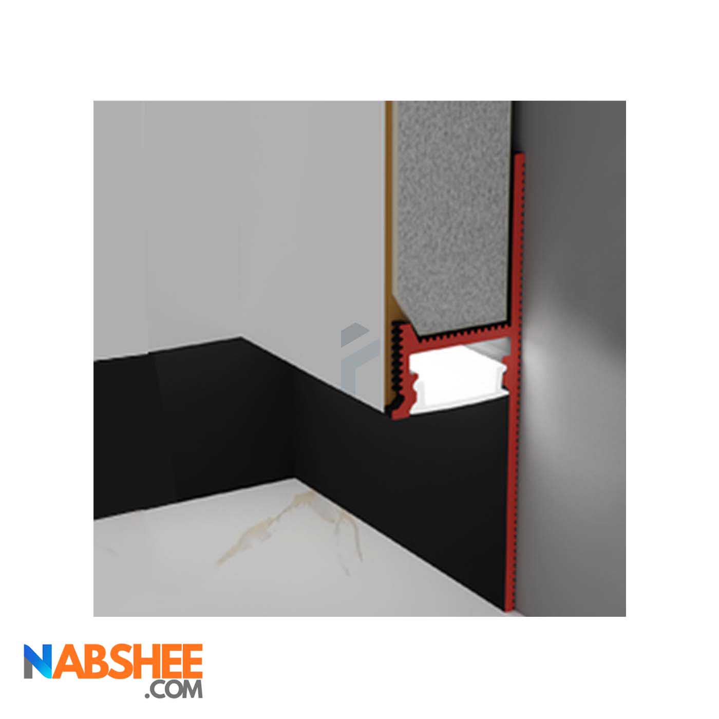 قرنیز آلومینیومی توکار کد LSK1565 مشکی