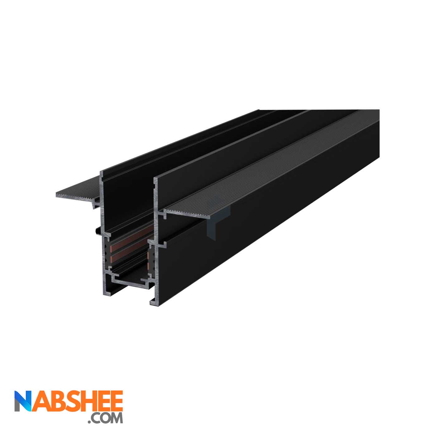 پروفیل ریل مگنتی آلومینیومی 2/5 سانتی توکار کد MR25 مشکی