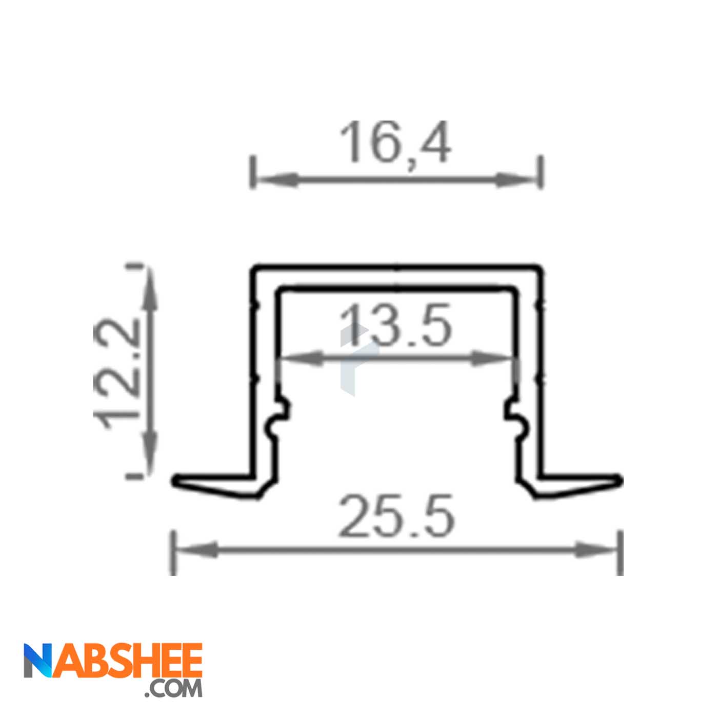 پروفیل نور خطی آلومینیومی 2 سانتی کنافی کد LK1B مشکی + دیفیوزر رایگان