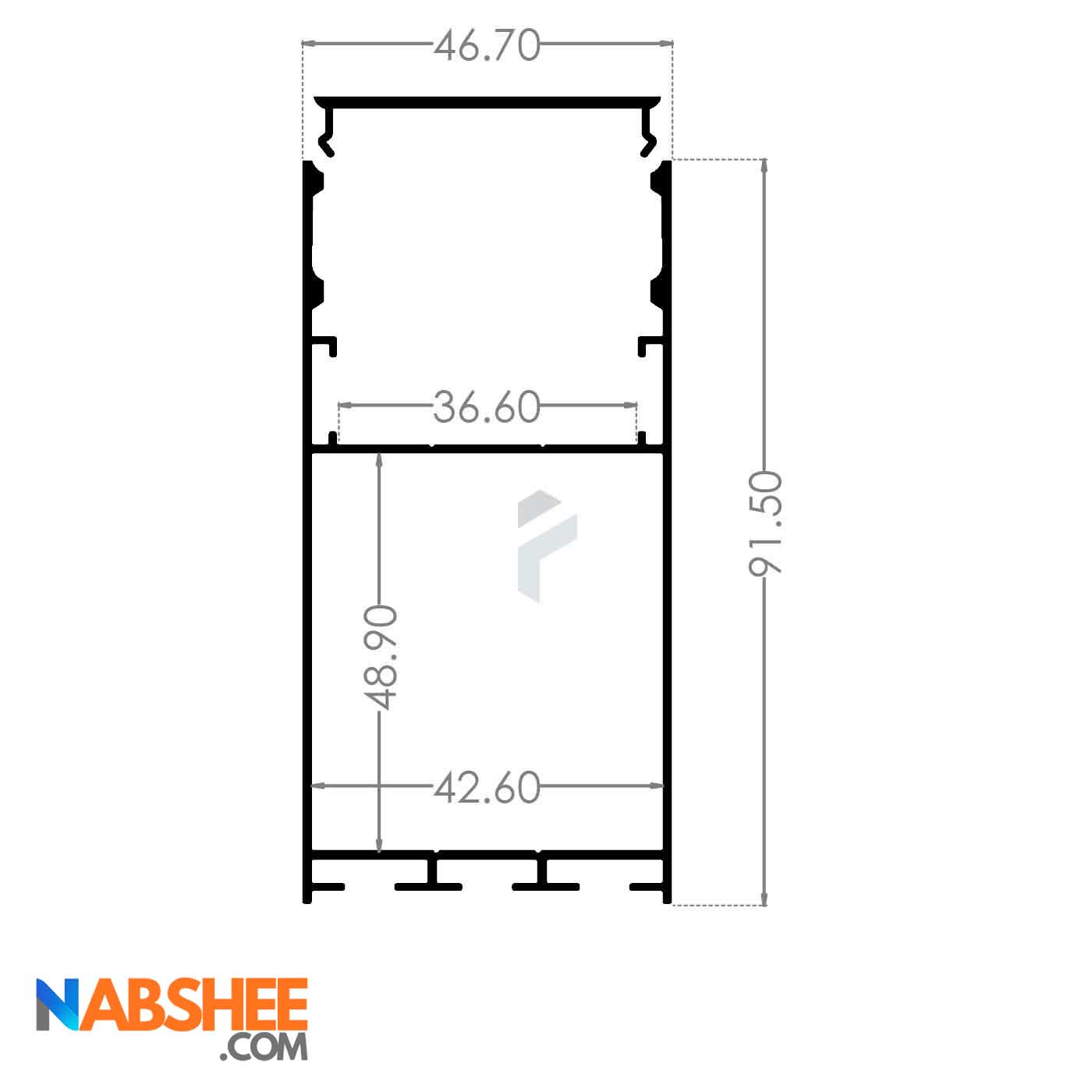 پروفیل نور خطی آلومینیومی لوستری کد L4590 مشکی + دیفیوزر رایگان