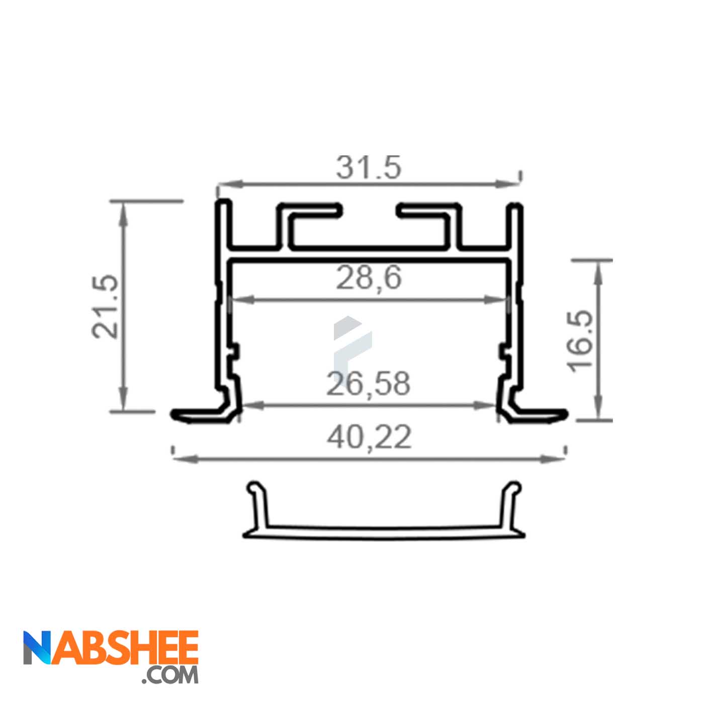 پروفیل نور خطی آلومینیومی 3 سانتی لبه دار کد L30W سفید + دیفیوزر رایگان