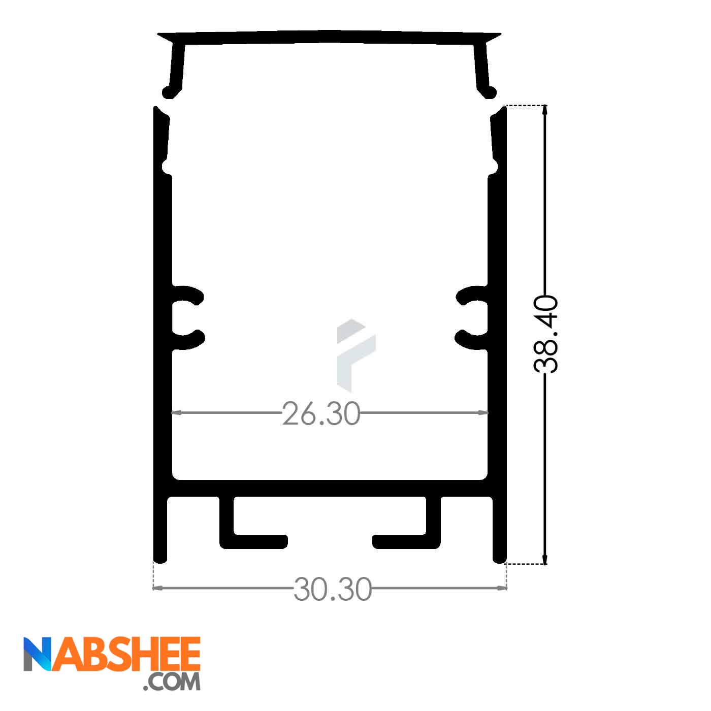 پروفیل نور خطی آلومینیومی 3 سانتی بدون لبه کد L34B مشکی + دیفیوزر رایگان
