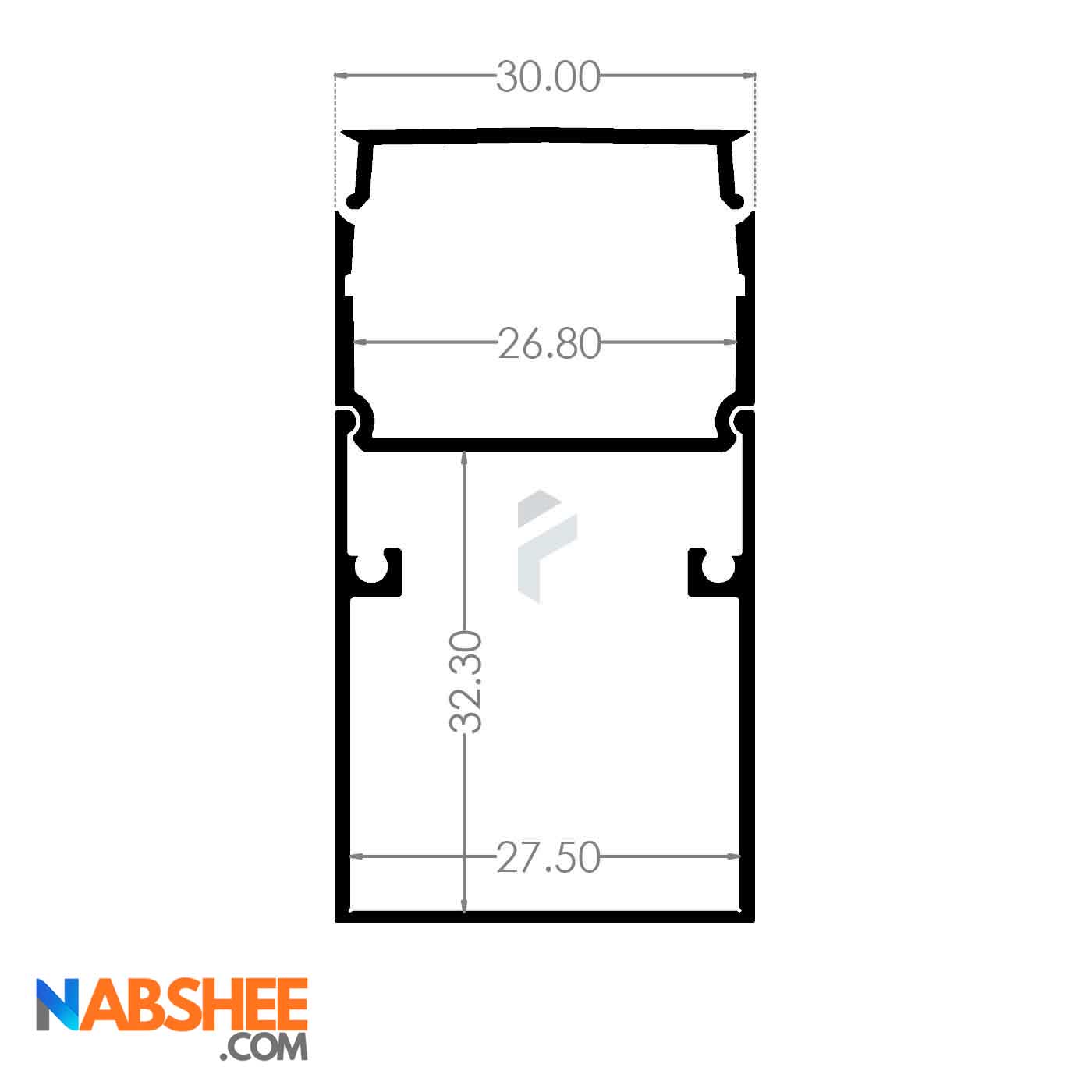 پروفیل نور خطی آلومینیومی دو تکه کد L35B مشکی + دیفیوزر رایگان