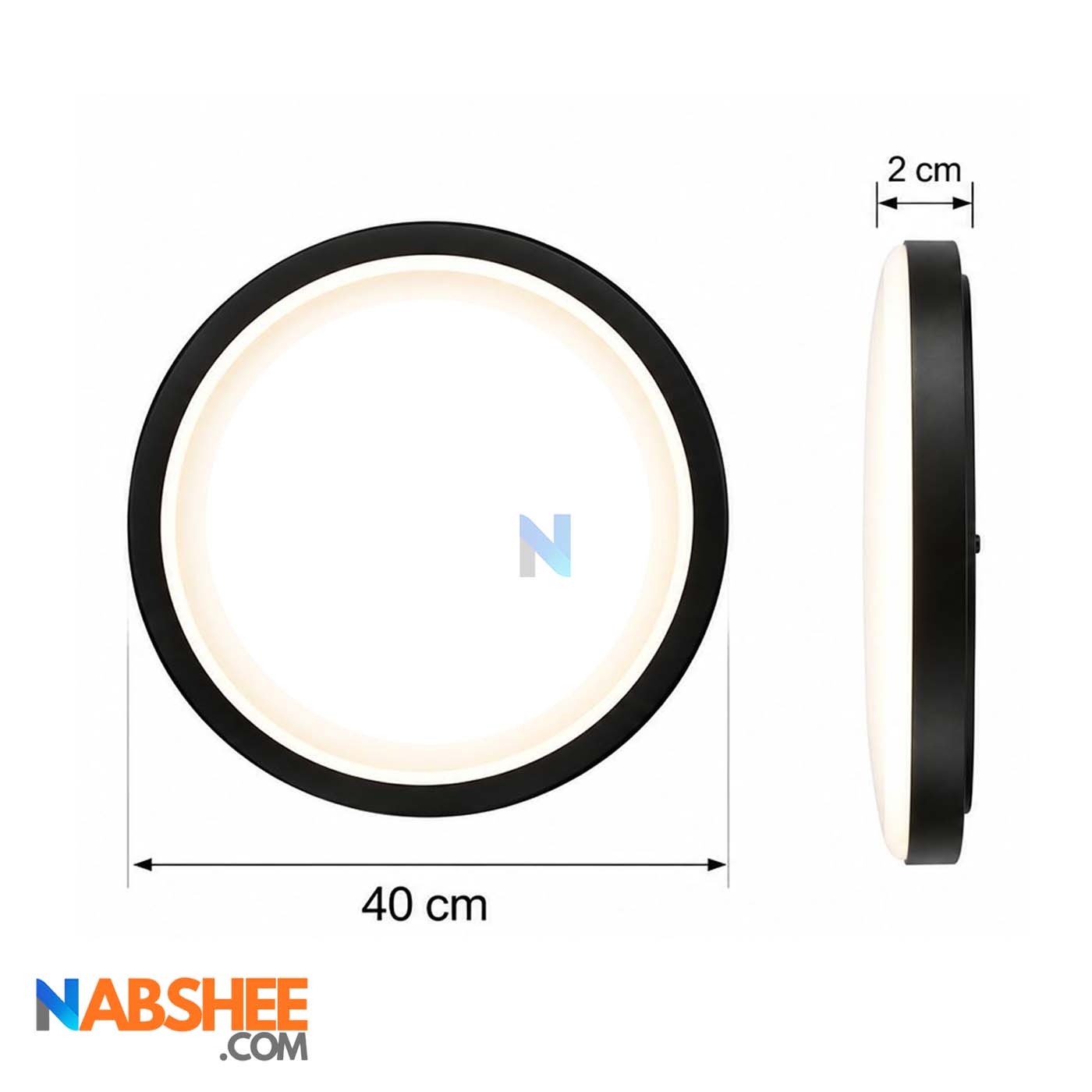 لوستر دایره (نور به داخل) قطر 40 کد LCR1616-40 (بدون نور)