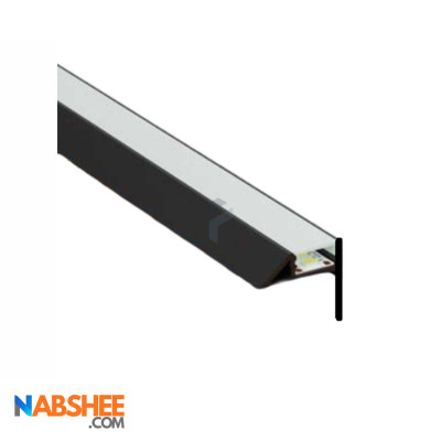 پروفیل نور خطی آلومینیومی دفنی پارکتی و کنج دیوار کد LParketB مشکی